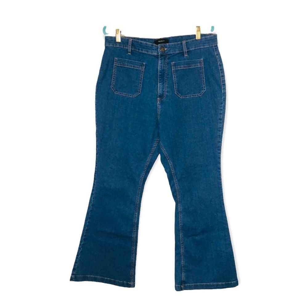 Forever 21 high waist flared blue jeans size 14